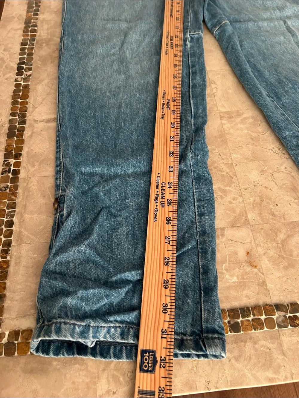 Free People Rory Slim Straight Jeans Seamed Button Pockets Tab Cuff Hems Size 28
